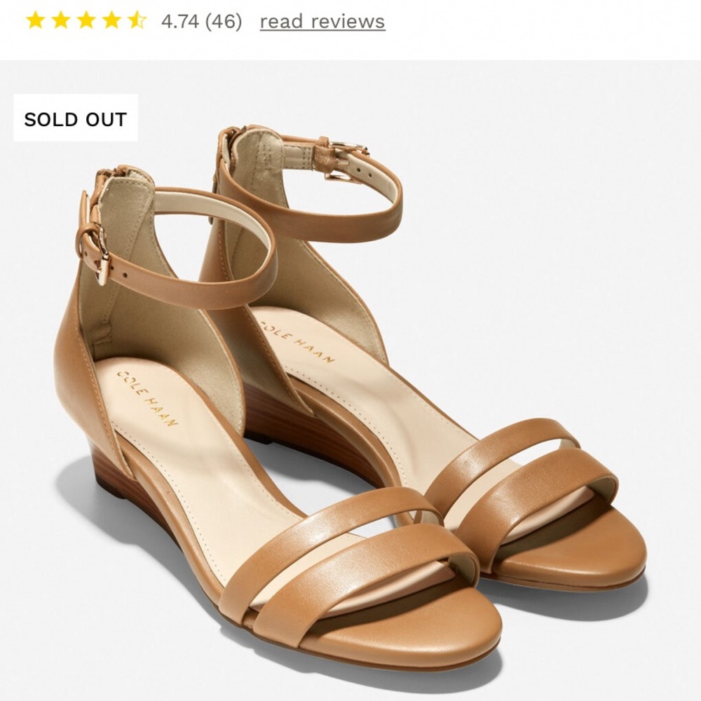 Cole Haan Nude Wedge Sandals